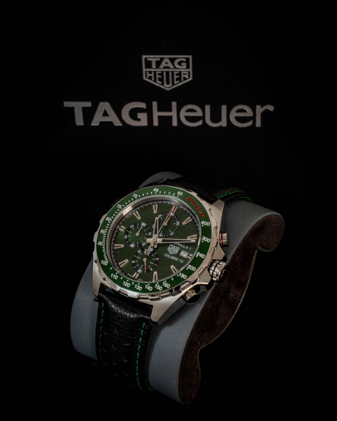 relógio tag heuer formula 1 verde